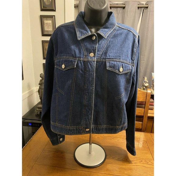 Bill Blass Jeanswear Jackets & Blazers - Vintage 90s Bill Blass Jeans Denim Trucker Jacket Cropped Length Women Size M